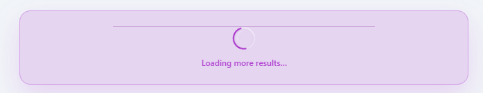 Booth search results loading continuously with infinite scroll